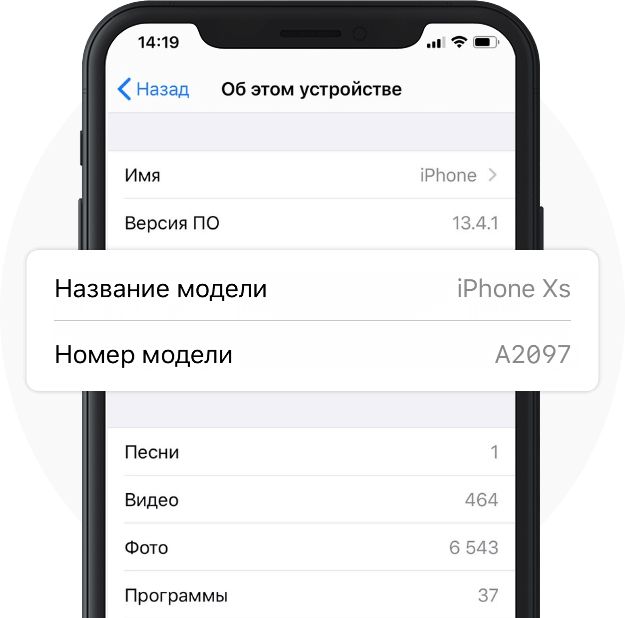 Номер модели iPhone